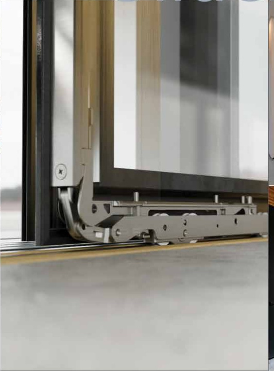 Lift-and-slide hardware at the sill